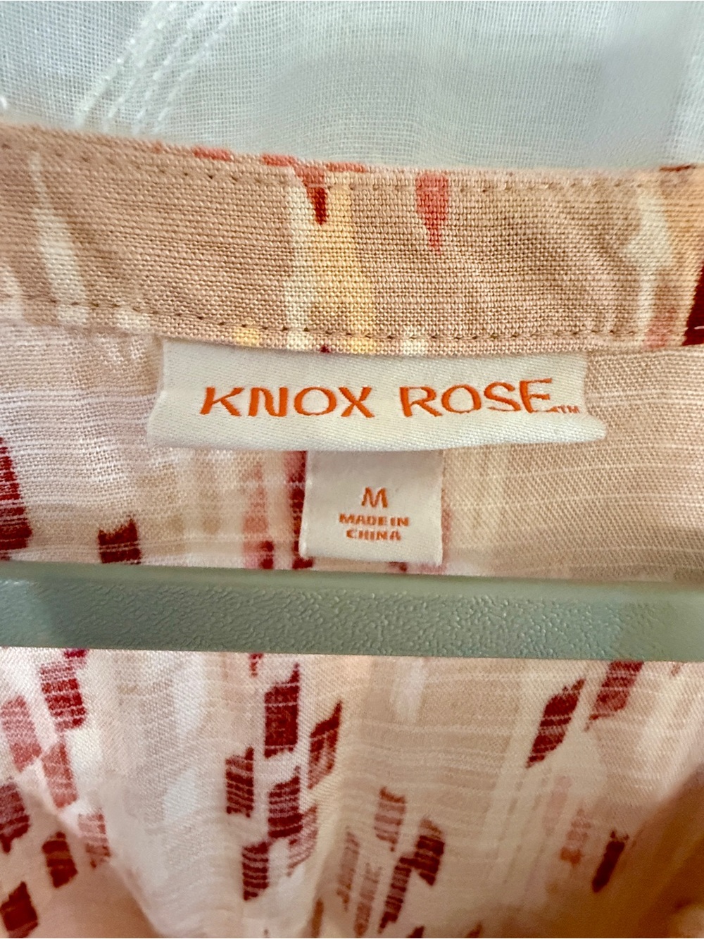 Knox Rose Peach and Burgundy Printed Midi Dress | Size Medium - Picture 7 of 9